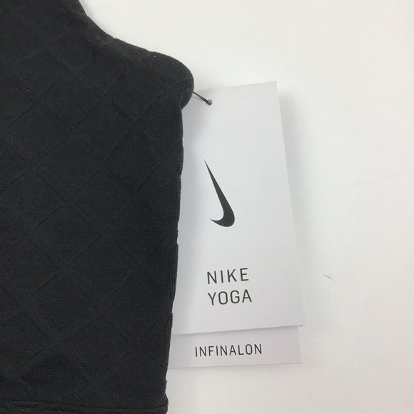 Nike Black Yoga Luxe Women's Cropped Jacquard Tank Bra Medium - Picture 9 of 10